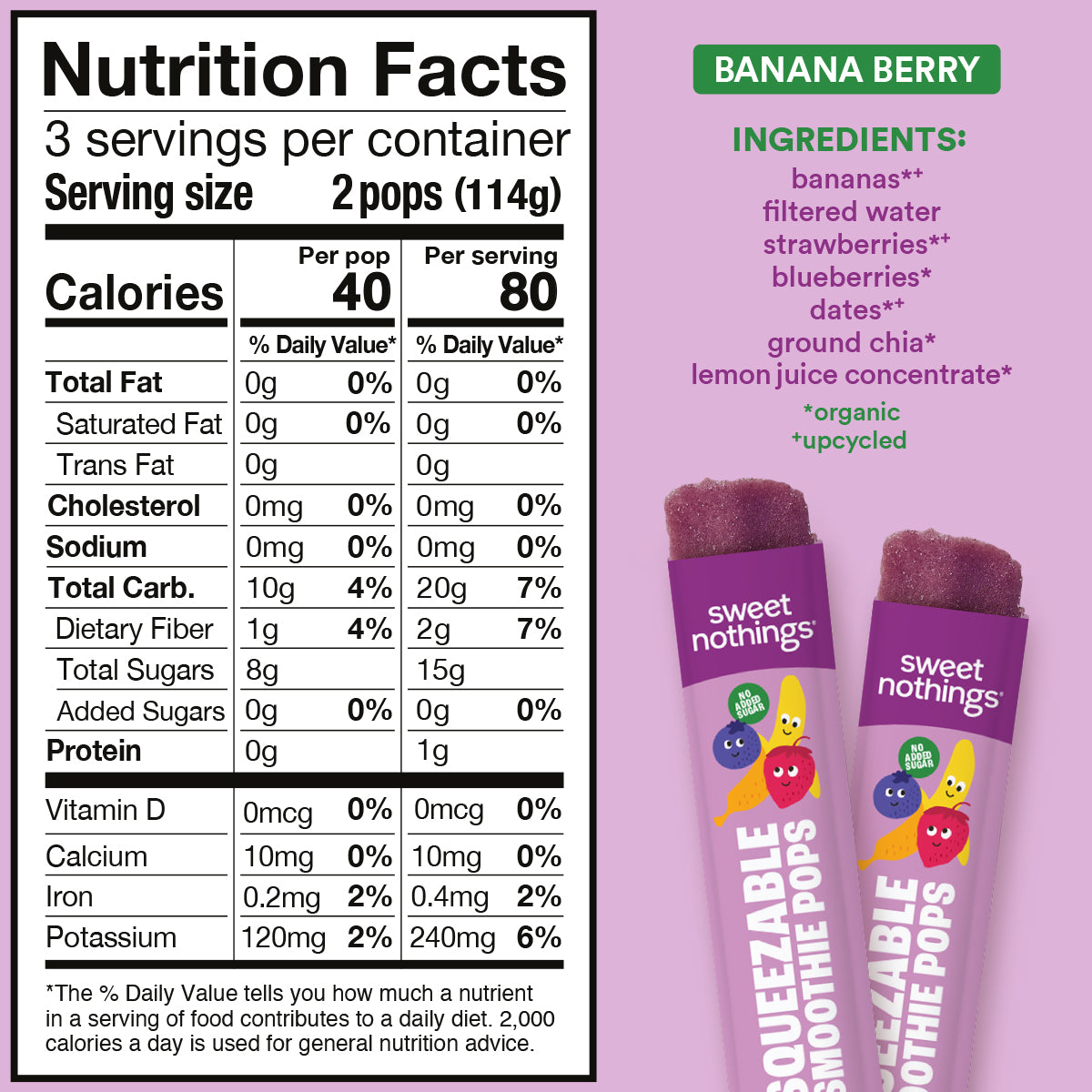 Banana Berry Squeezable Smoothie Pops