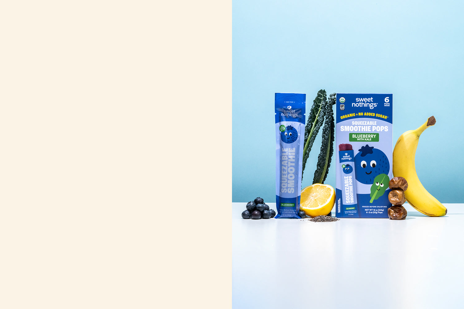 Blueberry Kale Squeezable Smoothie Pops – Sweet Nothings