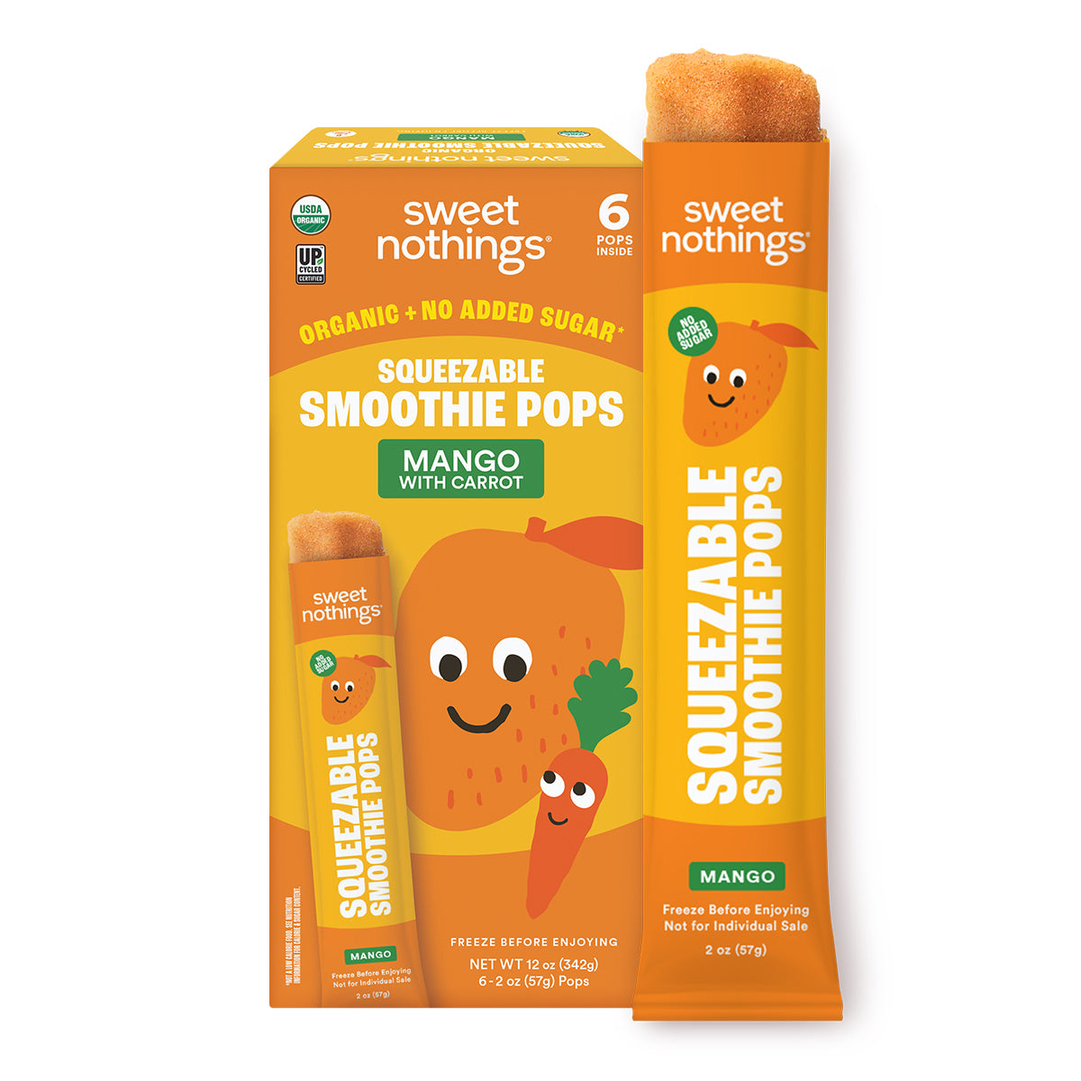 Mango Carrot Squeezable Smoothie Pops